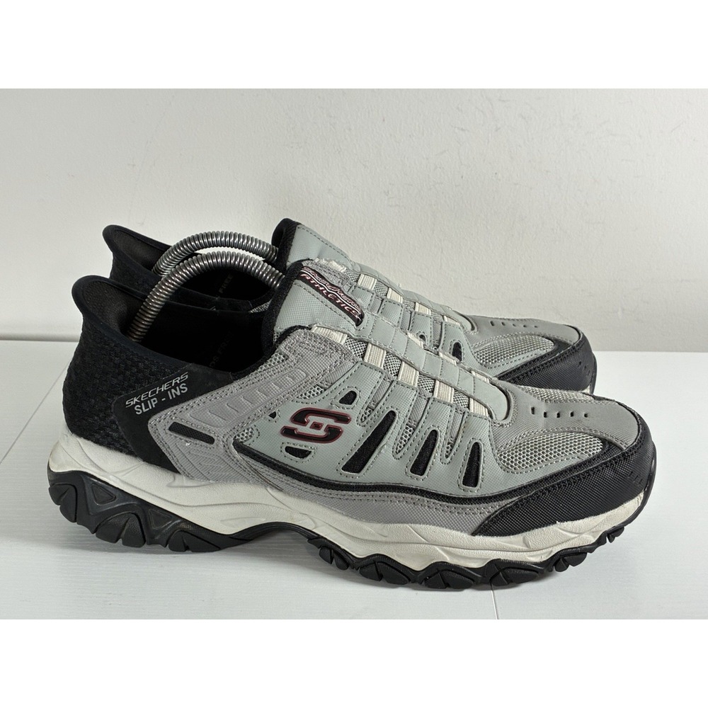 Skechers Men's Afterburn Fit Ridgeburn Sneakers Gray Slip Ins Size 10